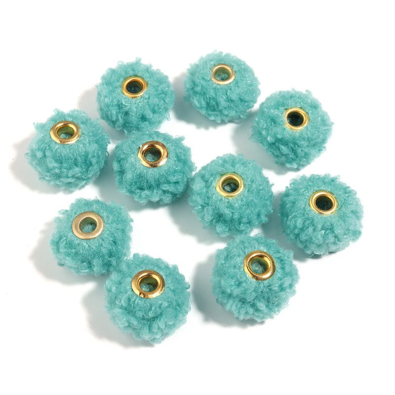 Wholesale 10pcs Colorful Fuzzy Spacer Beads